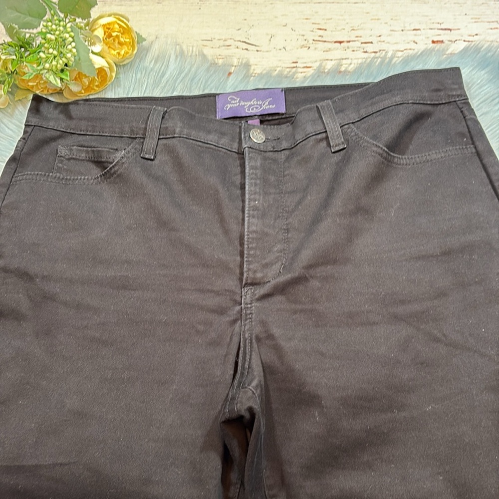 NYDJ Not Your Daughters Jeans Black Crop Cuffed Lift Tuck Pants sz 12 - Picture 2 of 9